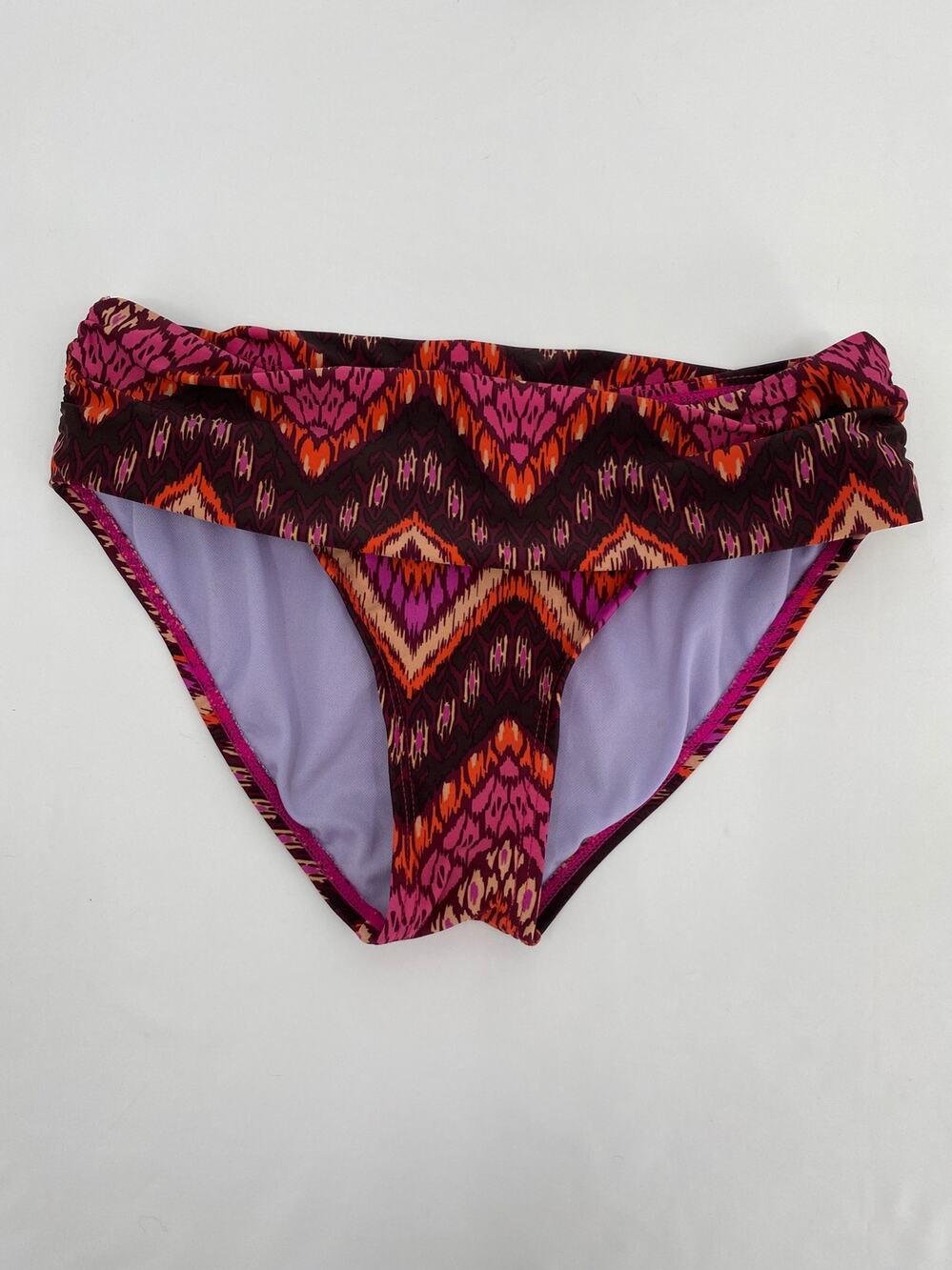 prAna Pink Tribal Print Foldover Mid Rise Stretch Bikini Bottom Swim XS